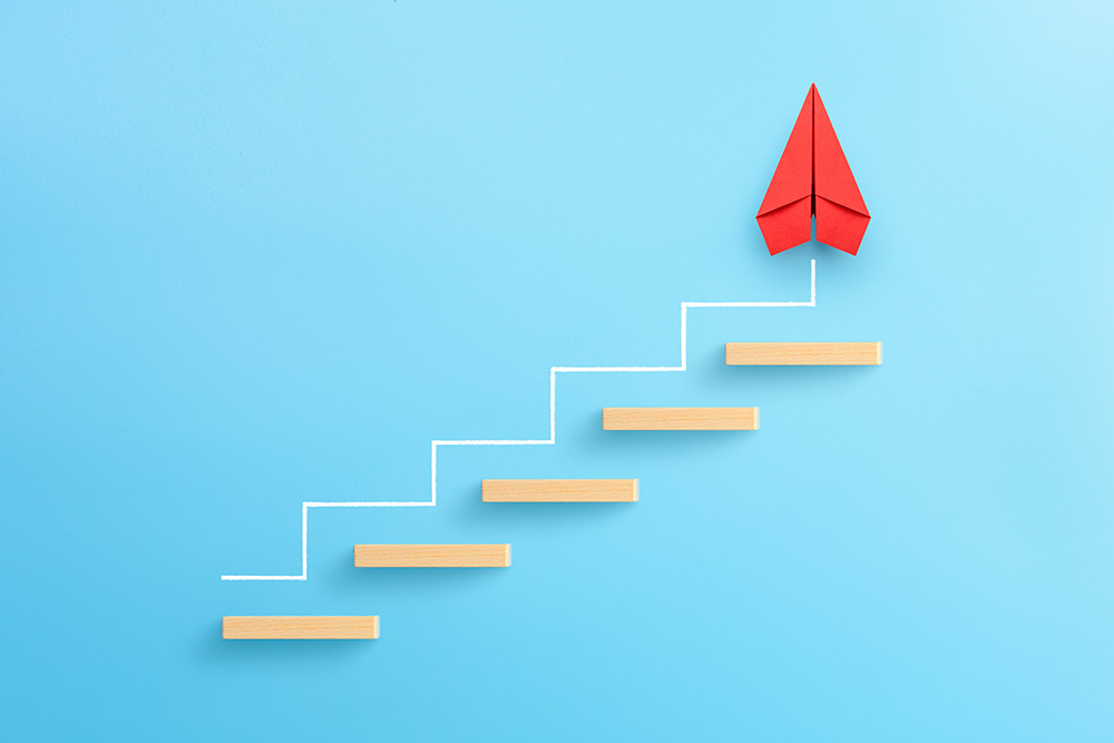 Steps showing progress