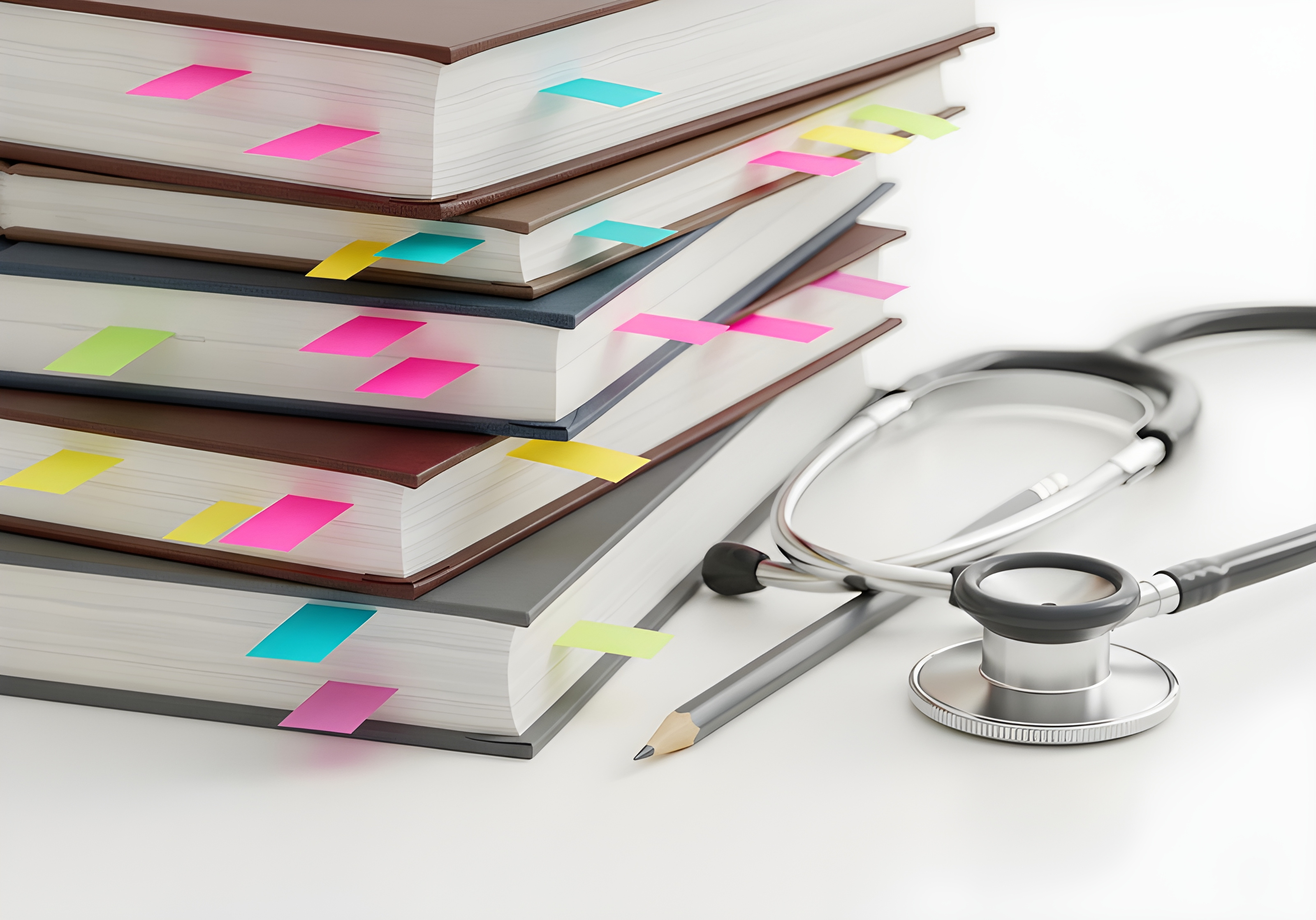 image of books and a stethoscope